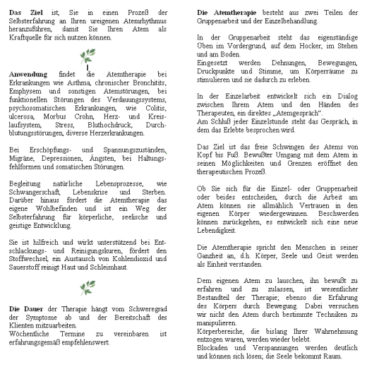 Prospekt: Der Atem als heilende Kraft in mir!