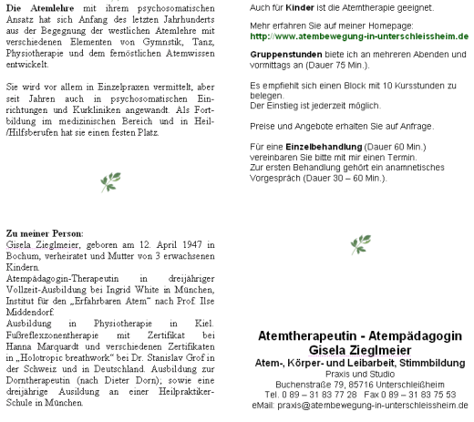 Prospekt: Der Atem als heilende Kraft in mir!